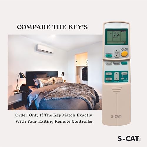 Image of S-CAT Compatible with Daikin AC Remote Control Model 92C (No Backlight) ARC433A88 ARC433A83 ARC433A15 Suitable for 1 1.5 2 Ton Split & Window AC (Match Old Remote Exactly, for Any Issues Contact us)