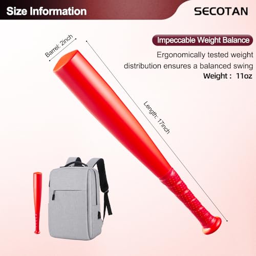 Image of Baseball Bat, 17inch Aluminum One Hand Training Bat, Baseball /Softball /Teeball Mini Training Bat, Batting Practice, Tire Pressure Checker, Multi-Purpose Bats for Versatile Use
