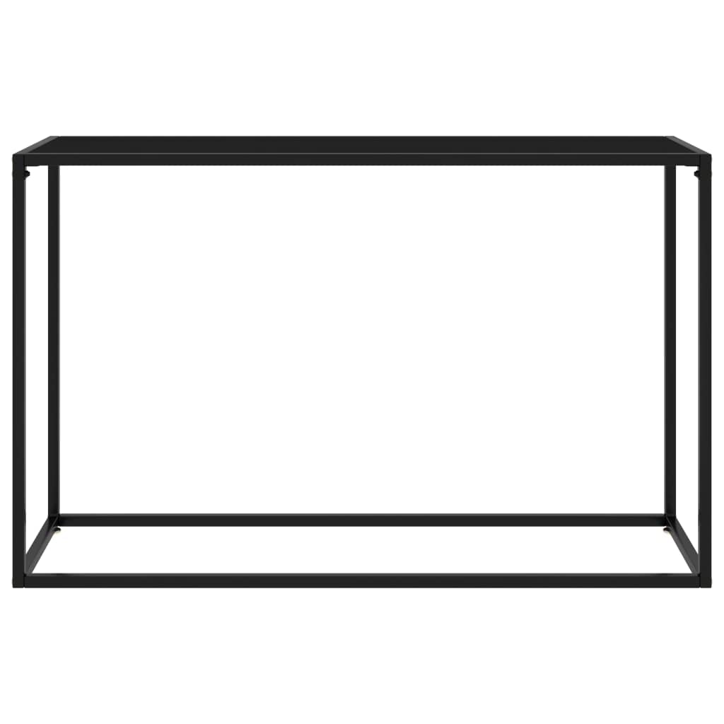 Stolik konsolowy, czarny, 120 x 35 x 75 cm, szkło hartowane, stół do jadalni, meble pomocnicze, ze stali i szkła hartowanego, nowoczesny stolik pomocniczy
