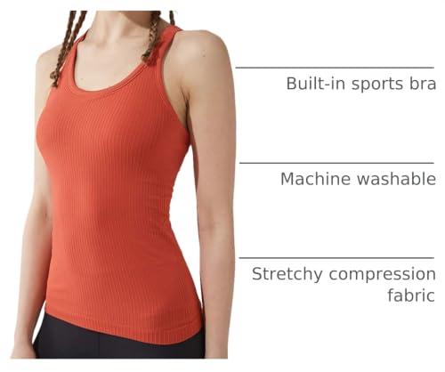 Image of sphinx cat Yoga Racerback Tank Top for Women with Built in Bra,Women's Padded Sports Bra Fitness Workout Running Shirts