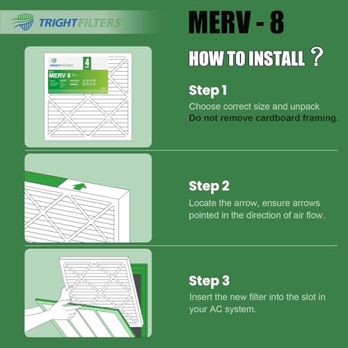 Image of TRIGHTFILTERS 20x30x1 Air Filter 4 Pack, MERV 8 Pleated HVAC Furnace Filter