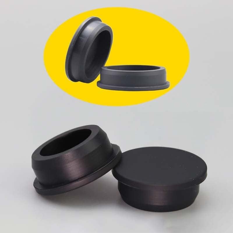 Silicone Rubber Snap-on Grommet Hole Plugs, Bore 6.8mm-201.5mm Black Round Silicone Rubber Seal Hole Plugs Blanking End Caps Seal T Type Stopper Crafts Hobby DIY-A 7.8mm,Black(27mm)