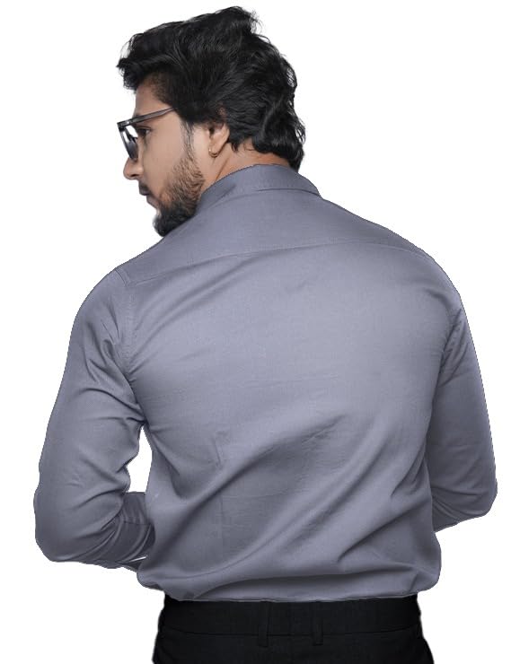 Image of Men's Slim Fit 100% Cotton Solid Full Sleeve Shirt | Premium Casual & Formal Wear for Men