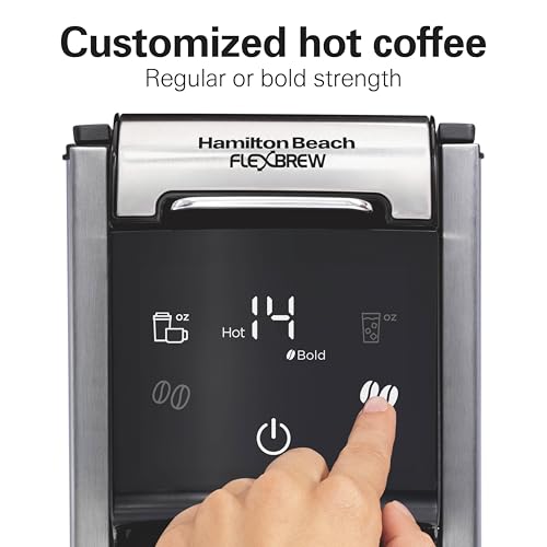 Image of Hamilton Beach FlexBrew Advanced 4-in-1 Single Serve Coffee Maker | Hot & Iced Coffee Maker | Removable 45 oz. Reservoir | Uses Pod Packs & Grounds | Fast Brewing | Black