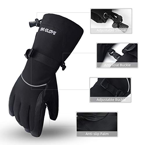 ThxToms Winter Warm Gloves Waterproof Thermal Gloves for Running Cycling Ski Sports, Extra Large