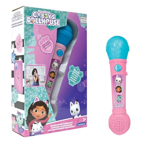 Lexibook, Gabby et la Maison Magique, Microphone Lumineux pour Enfant, Jeu Musical, Haut-Parleur intégré, Effets Lumineux, mélodies de démonstration,...