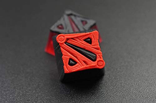 Mugen Custom Red Dota Backlit Textured Gaming Resin Keycaps for Cherry MX Switches - Fits Most Mechanical Gaming Keyboards - with Keycap Puller