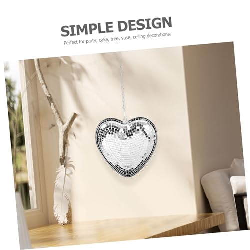 Adorno colgante en forma de corazón con superficie reflectante para fiestas, bodas y celebraciones reutilizables miniatura 4