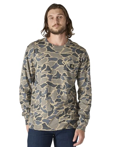 Carhartt Men's Relaxed Fit Heavyweight Long-Sleeve Pocket Camo Logo Graphic T-Shirt