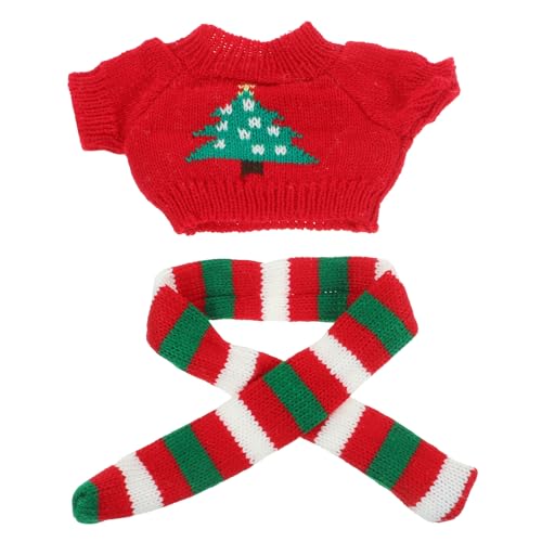 Hohopeti Conjunto de Suéter y Bufanda para Muñeca de Tela Mini Bufanda Kawaii Resistente al Desgaste Accesorio para Muñecas DIY y Juegos Infantiles