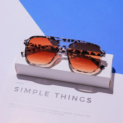 5 pairs of unisex retro trendy aviator frame fashion glasses, modern fashion glasses suitable for daily wear by men and women, summer, polarized, civilian summer, super value discount daily style.3