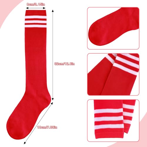 Image of DRESHOW 3 Pairs Cotton Knee High Socks for Women Solid Knit Knee Long Stocking Leg Warmer All Season Gift