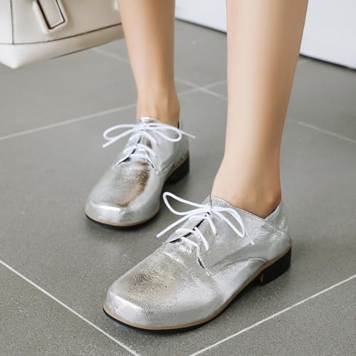 Gicoiz Low Heel Oxfords Derby Womens Round Toe Formal Work Shoes3