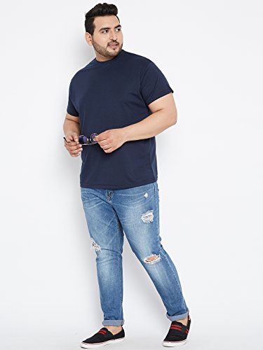 Image of Bigbanana Plus Size Men's Regular Fit Solid Round Neck Tshirt