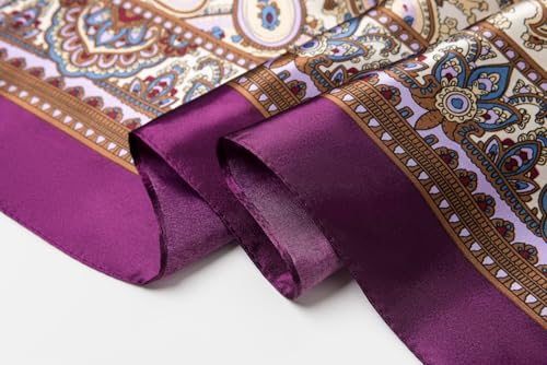 Image of 35 inch Men's Silk Cowboy Scarf - Oversized Western Bandana Neckwear, Large Square Scarf with Gift Packaging