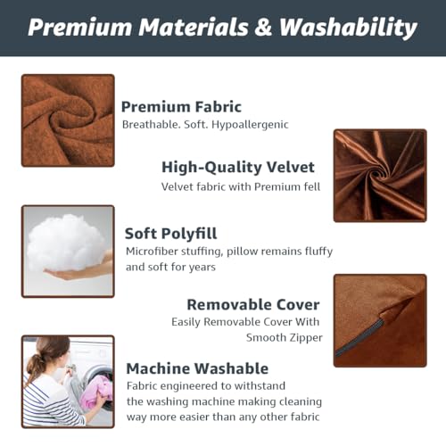 Image of Amazon Basics Full Body Pregnancy Pillow for Maternity,Baby Nursing,Full Body Support-Abdomen,Hip,Spine,Neck&Leg Support Cushion| Perfect Baby Shower Gift |J-Shaped-Washable Cover with Zip - Brown