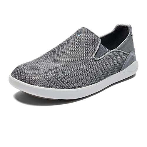 OLUKAI Nohea Pae Men's Slip On Sneakers, Lightweight Barefoot Feel & Breathable All-Weather Shoes, Drop-in Heel & Comfort Fit