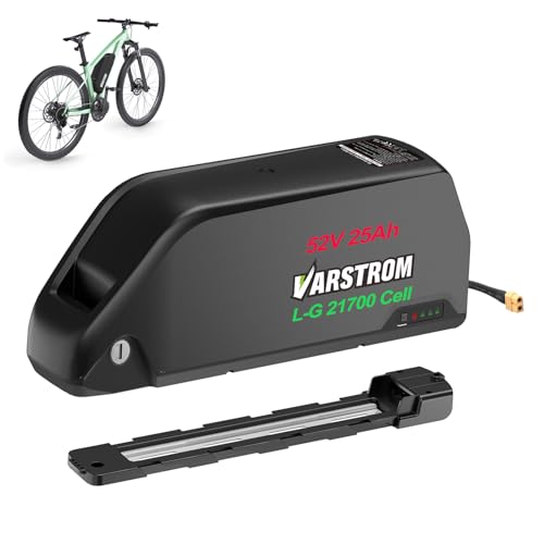 Varstrom 52V Ebike Battery - 25Ah 1300Wh Lithium Battery w/ 40A BMS for Electric Bicycles & Ebike Conversion Kit(0-2000W) Includes XT60 Connector (52V 25Ah)