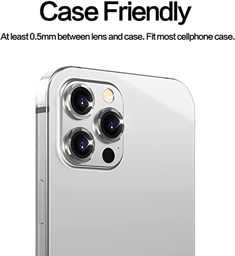 Image of V MOBITE Camera Lens Protector Ring for iPhone 12 Pro | Scratch Resistant Metal Camera Lens Guard | HD Clear Anti-Shock Dustproof Lens Protection Cover | Easy Installation Silver
