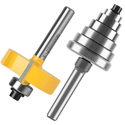 KOWOOD Rabbet Router Bit 1/4" Shank, 1-3/8" Height Multi-Slot Milling Cutter Bit (7 Bearings, Multiple Depths 1/8", 3/16",1/4", 5/16", 3/8", 7/16", 1/2") Interchangeable and Adjustable Bearings. - Image 4