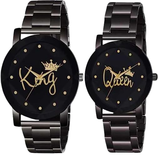 V&Y Trendy Latest Stylish Analog Casual Round Black Strap Couple Watch Men Women Pack of 2 (B0BZYWB6JF) Amazon Price History, Amazon Price Tracker