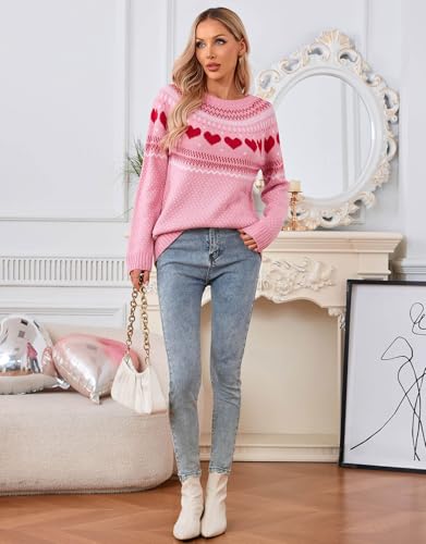 Image of Women's Vintage Fair Isle Pullover Sweater Lightweight Knit Tops