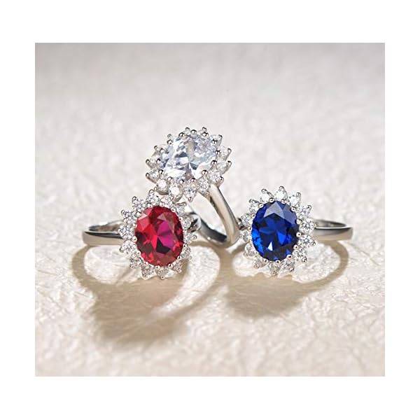 FANCIME-Birthstone-Rings-for-Women-Sterling-Silver-Created-Sapphire-Rings-Opal-Rings-Princess-Diana-Inspired-Statement-Engagement-Ring-Fine-Jewelry-for-Women-Size-56789 FANCIME Birthstone Rings for Women Sterling Silver 2.6ct Created Sapphire Rings Princess Diana Inspired Statement Engagement Ring September Birthstone Fine Jewelry for Women Size 9