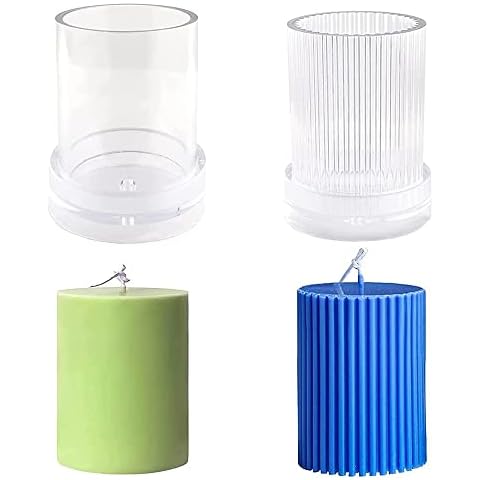 2 Pieces Mould for Wax, DIY Candle Making Mould, Handmade Candle Mold, Easy to Disassemble and Two Shapes Design, Widely Used in Family Gatherings, Home Decoration, Wedding Banquets Cover