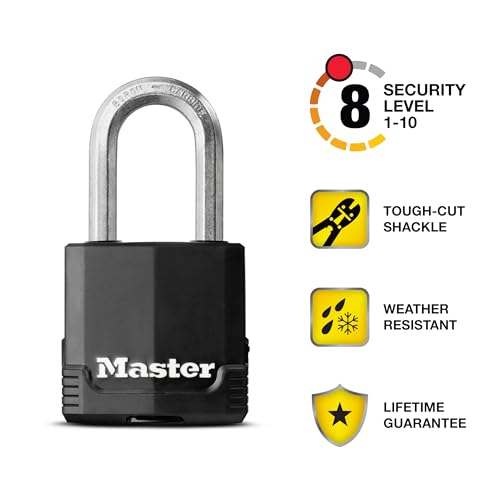 Master Lock Magnum Heavy Duty Outdoor Padlock with Key, Weather Resistant Body and Cut Resistant Shackle make Lock Perfect for Fences, Gates, Sheds, M115XDLF - Image 2
