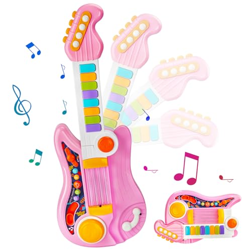 IGUGI Luminous Electronic Guitar,Children's Guitar Toy,2-in-1...