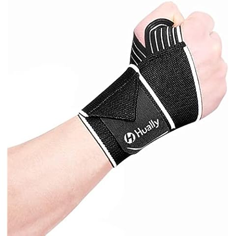 Hually Wrist Support, Adjustable Wrist Brace for Men and Women, wrist wraps One Size Fits all, Breathable and Comfortable Wrist Straps Support for Bench Press, Weightlifting, gym, Sports etc Cover