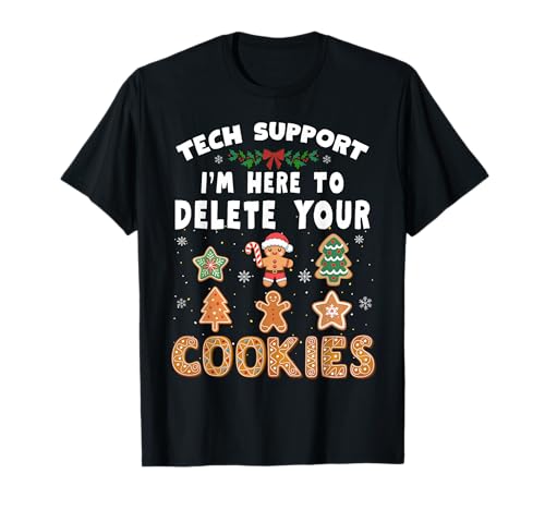 Lustiger Computer-Tech-Support für Weihnachten, um Cookies zu löschen T-Shirt