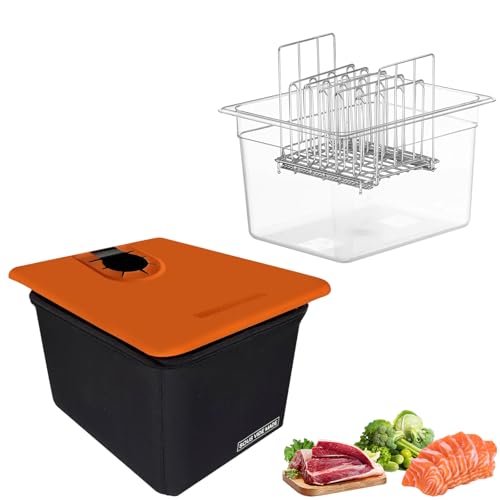 Sous Vide Behälter 12L Sous Vide Container mit Deckel Thermohülle und Rack Multifunktionaler Transparenter Behälter (Frei von BPA) Geeignet für Fisch Fleisch und Gemüse