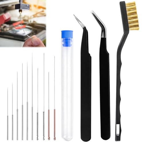 14 Pièces Kit de Nettoyage D'aiguilles pour Buses D'imprimante 3D, Set D'aiguilles Nettoyeur de Buses, Outil Accessoire pour Imprimante 3D, Kit de Nettoyage...