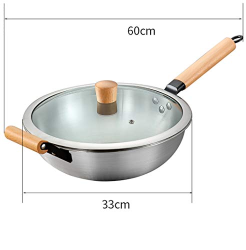 Wok de acero inoxidable con tapa y cesta de vapor 12.5 pulgadas miniatura 2