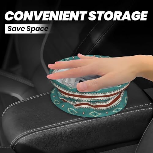 Image of Native Indian Western Tribal Car Trash Can Collapsible Garbage Can,Hanging Trash Bag Water Proof with Suitable for Storage for Car Interiors,Home