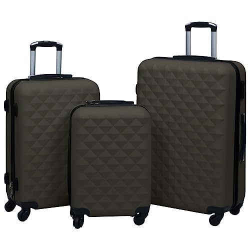 vidaXL Anthracite 3 pcs Trolley Set - Durable ABS Material, Security Locks, Multiple Sizes, Space Saving Storage, Easy Travel Mobility
