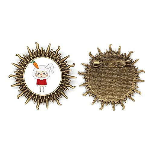 Broche lièvre et carotte en métal cadeau idéal pour amateurs de nature