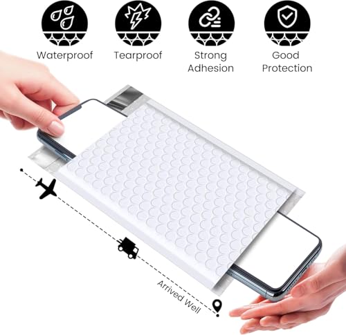 Image of Fuxury Bubble Mailers 4x8 inch White Padded Envelopes 19200 Pack Bulk