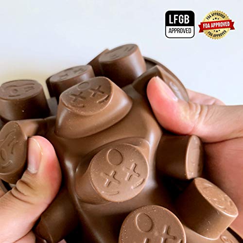 Kitchenatics Nonstick Bpa-Free Small Silicone Molds For Candy, Emoji Molds Silicone For Mini Candy Molds, Jello, Gummy Candy, Silicone Baking Molds For Kids Adults, Smiley Face Mold Silicone Set, 4 Pc #TOP3
