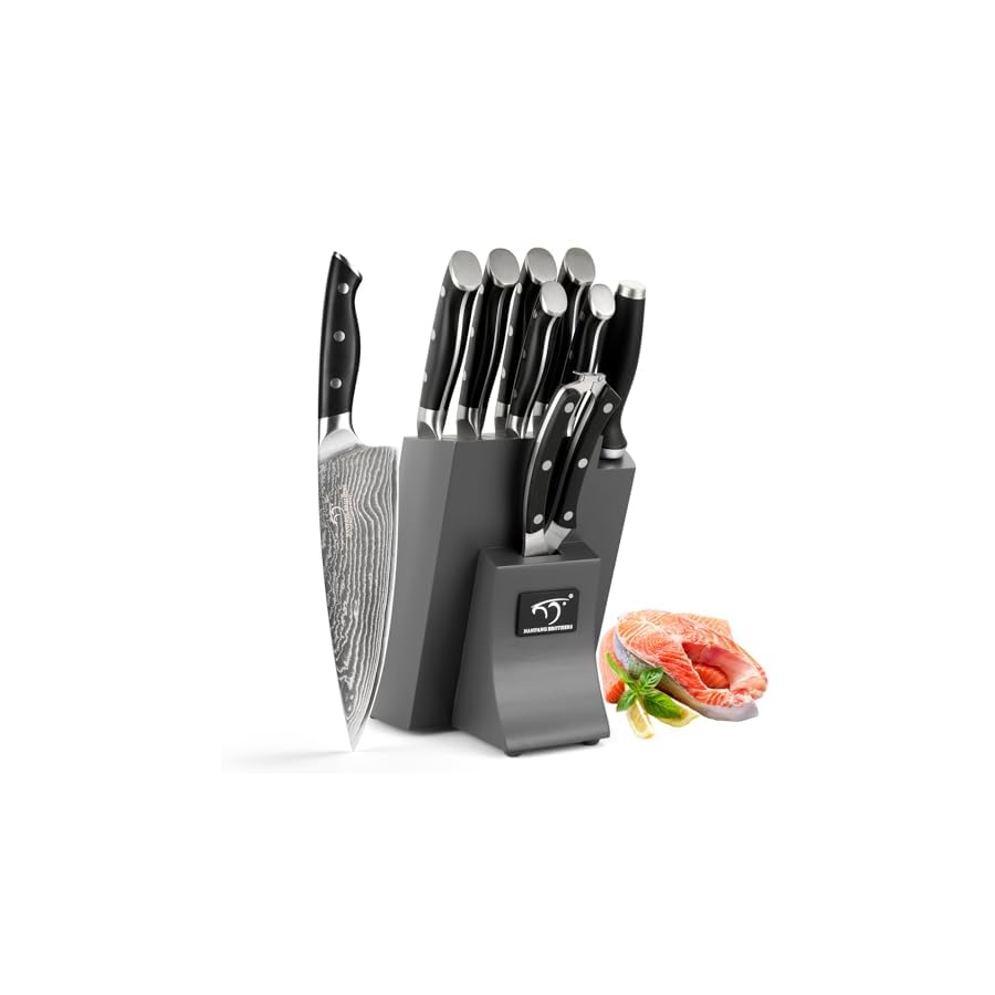NANFANG-BROTHERS-Knife-Set-9-Pieces-Damascus-Kitchen-Knife-Set-with-Block-ABS-Ergonomic-Handle-for-Chef-Knife-Set-Knife-Sharpener-and-Kitchen-Shears-Knife-Block-Set NANFANG BROTHERS Knife Set, 9 Pieces Damascus Kitchen Knife Set with Block, ABS Ergonomic Handle for Chef Knife Set, Knife Sharpener and Kitchen Shears, Knife Block Set