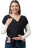 Tragetuch Baby Neugeboren,Tragetuch Baby,Federwiege Baby,Carrier For Newborns,Einfach Anzuziehen Für Mütter Und Väter,Verstellbare Babytrage Von 3,6 Kg Bis 15 Kg,Schwarz.