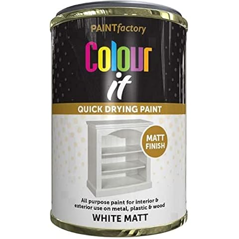 MUSAN White Matt Tin 300ml - Quick Dry For Interior & Exterior - All Purpose Use On Metal Wood Plastic Gate Gloss Radiator Paints - Premium Quality Furniture Garden Household Paint (White Matt Tin) Cover