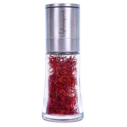 SAFRANMÜHLE inkl. Safranfäden 4,6 Gr. feiner Safranpulver SAFFRON Grinder