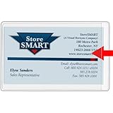 StoreSMART® - Business Card Holders - Non-Adhesive - Vinyl Plastic - Open Short Side - 10 Pack - PE222S-10