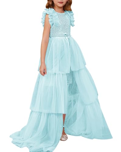 Image of GRACE KARIN Girls Dresses Sequin Party Formal Pageant Dress Tween Girl Birthday Tulle Prom Princess Maxi Dress Size 5-14