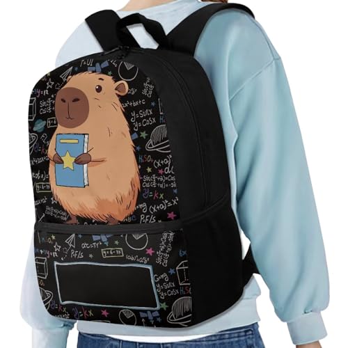 Rnyleeg Personalized Capybara Backpack for Boys Add Your Name Boys Backpack Ages 6-8 8-10 10-12 Primary School Bag for Teenagers Travel Rucksack4