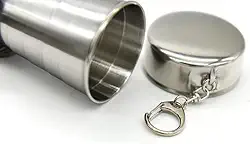 Porta-chaves dobrável de aço inoxidável 75/150/250 ml, copo dobrável, copo retrátil, copo dobrável, teaware, vidro dobrável (75 ml)