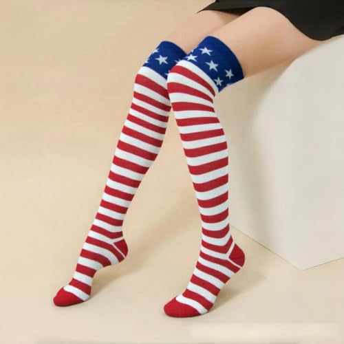 Image of COUVER Over Knee High Socks Women Warm Dress Tube Stocking Cosplay Socks Thigh High Leg Warmer - 6 Pairs