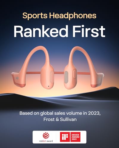 Image of SHOKZ OpenRun Pro-Bone Conduction Headphones, Open-Ear Bluetooth Wireless Sport Headphones for Running and Workout, Sweat Resistant, Long Battery Life, Premium Deep Bass, Mic，with Hair Band,Pink